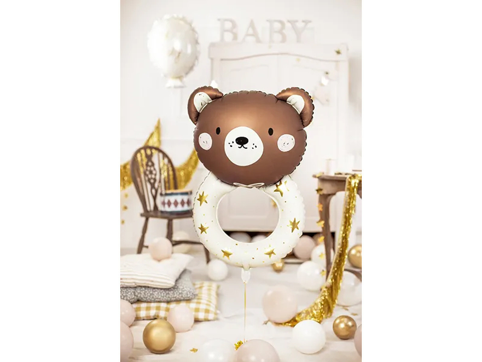 Balon foliowy Grzechotka miś 61x88cm FB191 PartyDeco